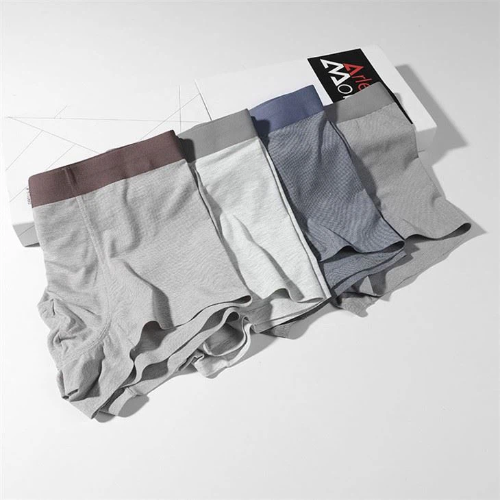 Basic underwear seamless mens brief bamboo boxers solid color